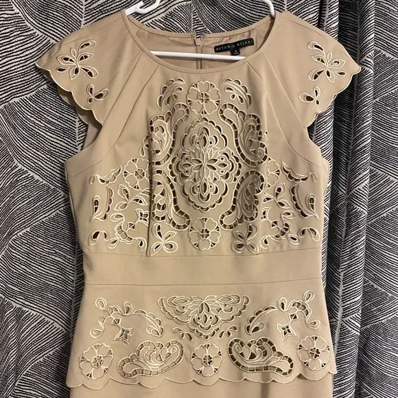 Antonio Melani Dresses | Antonio Melani Nude Knee Length Dress | Color: Cream/Tan | Size: 8 | Lvkaspar's Closet